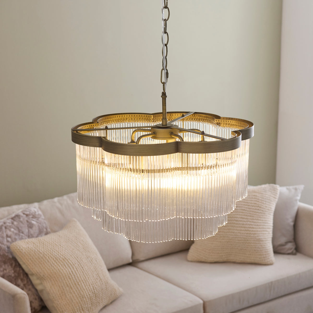 120025 Lucille 5 Light Pendant Brass
