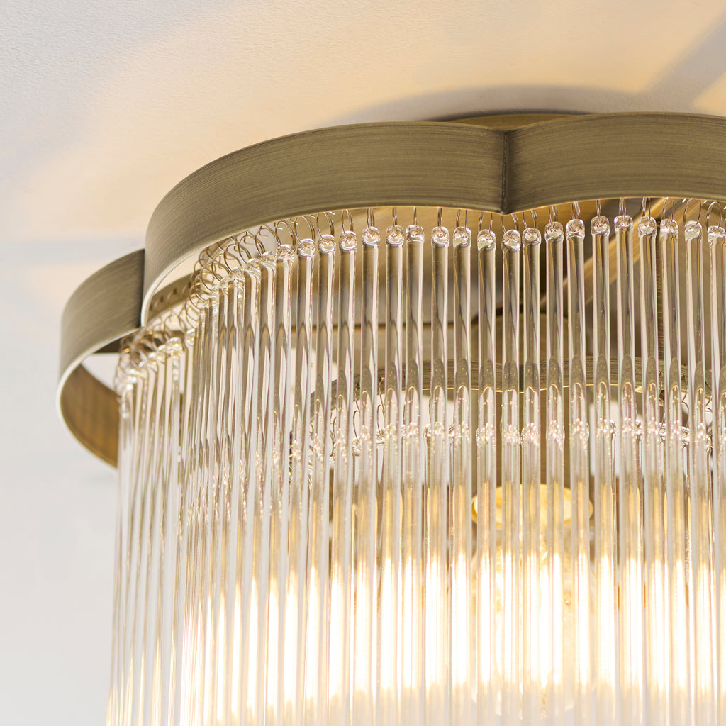 120065 Lucille Flush Ceiling Light Brass