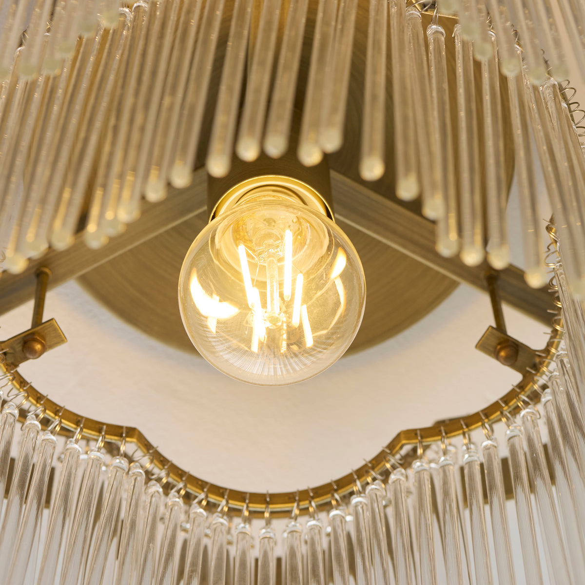 120065 Lucille Flush Ceiling Light Brass