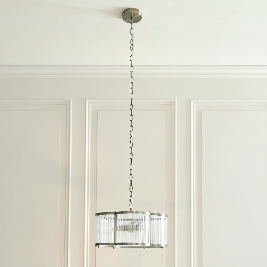 120090 Ridgeton Scallop 3 Light Pendant Brass