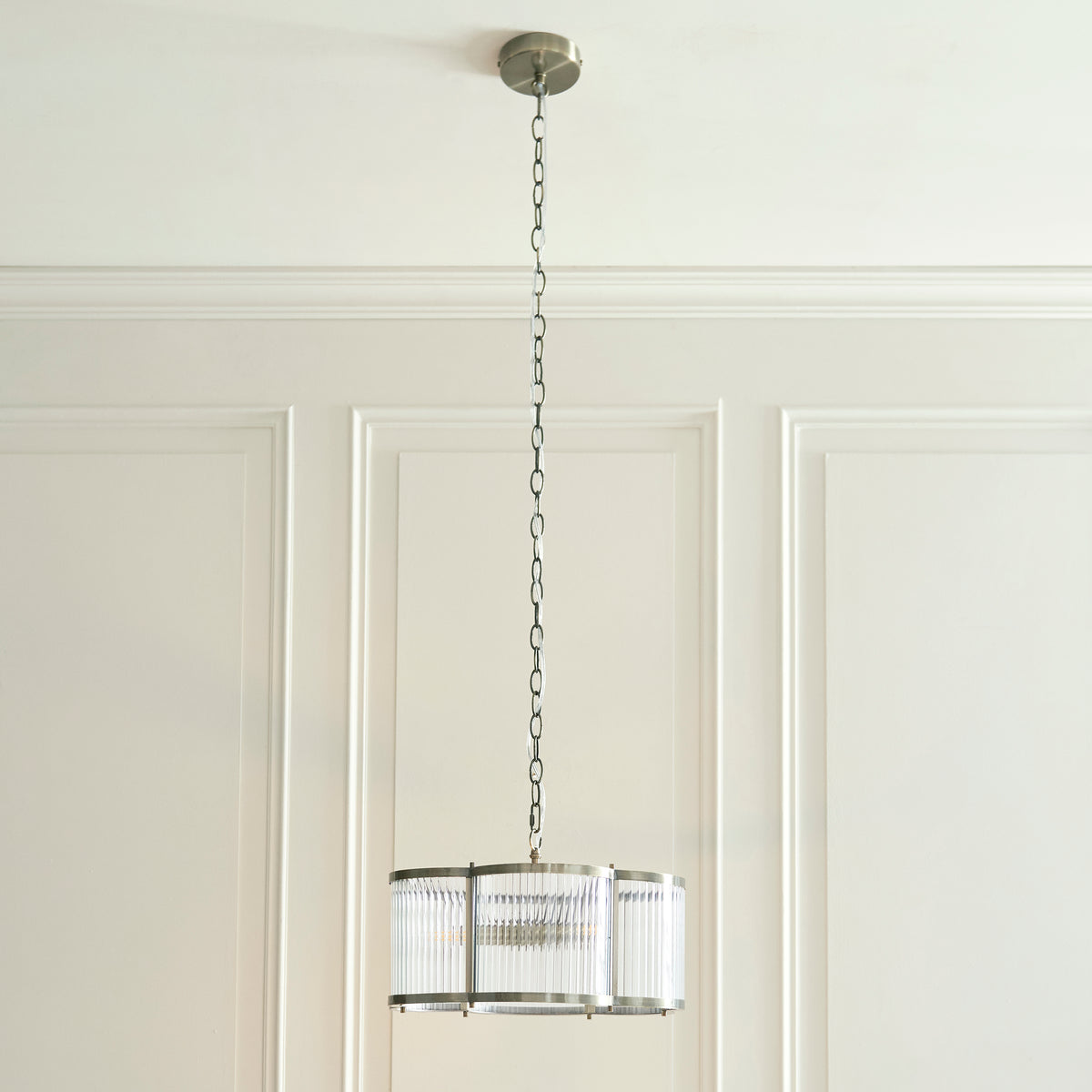 120090 Ridgeton Scallop 3 Light Pendant Brass