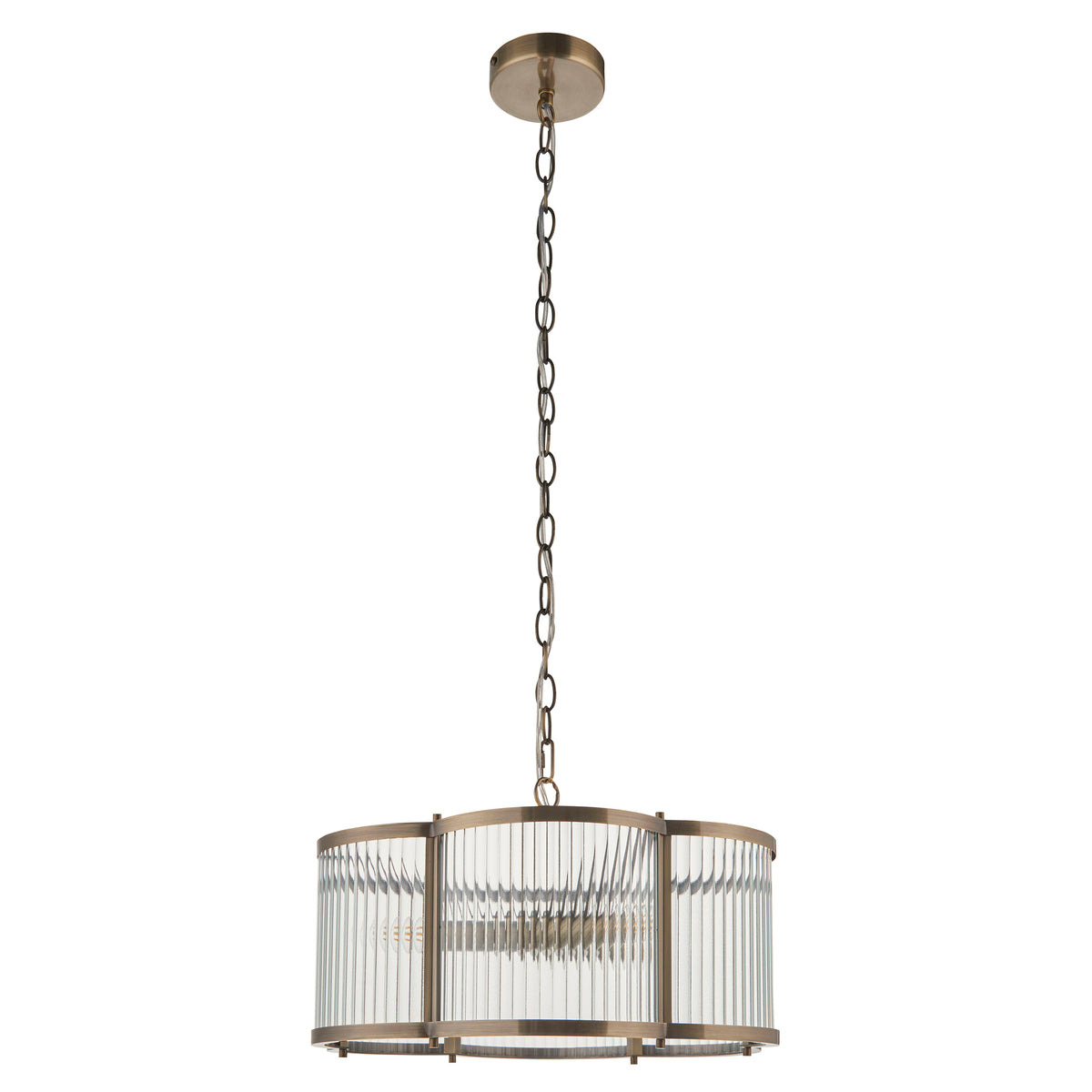 120090 Ridgeton Scallop 3 Light Pendant Brass