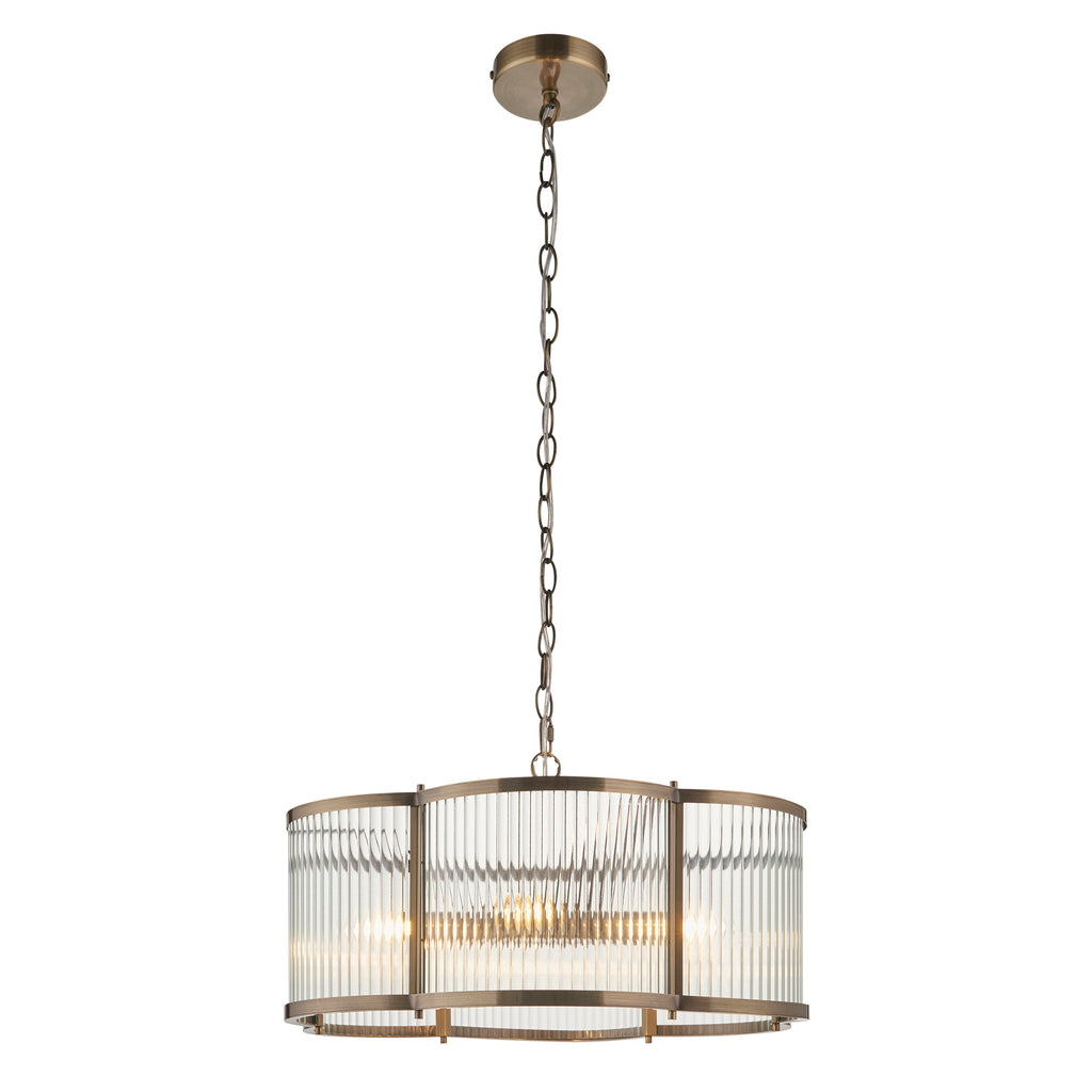 120091 Ridgeton Scallop 5 Light Pendant Brass