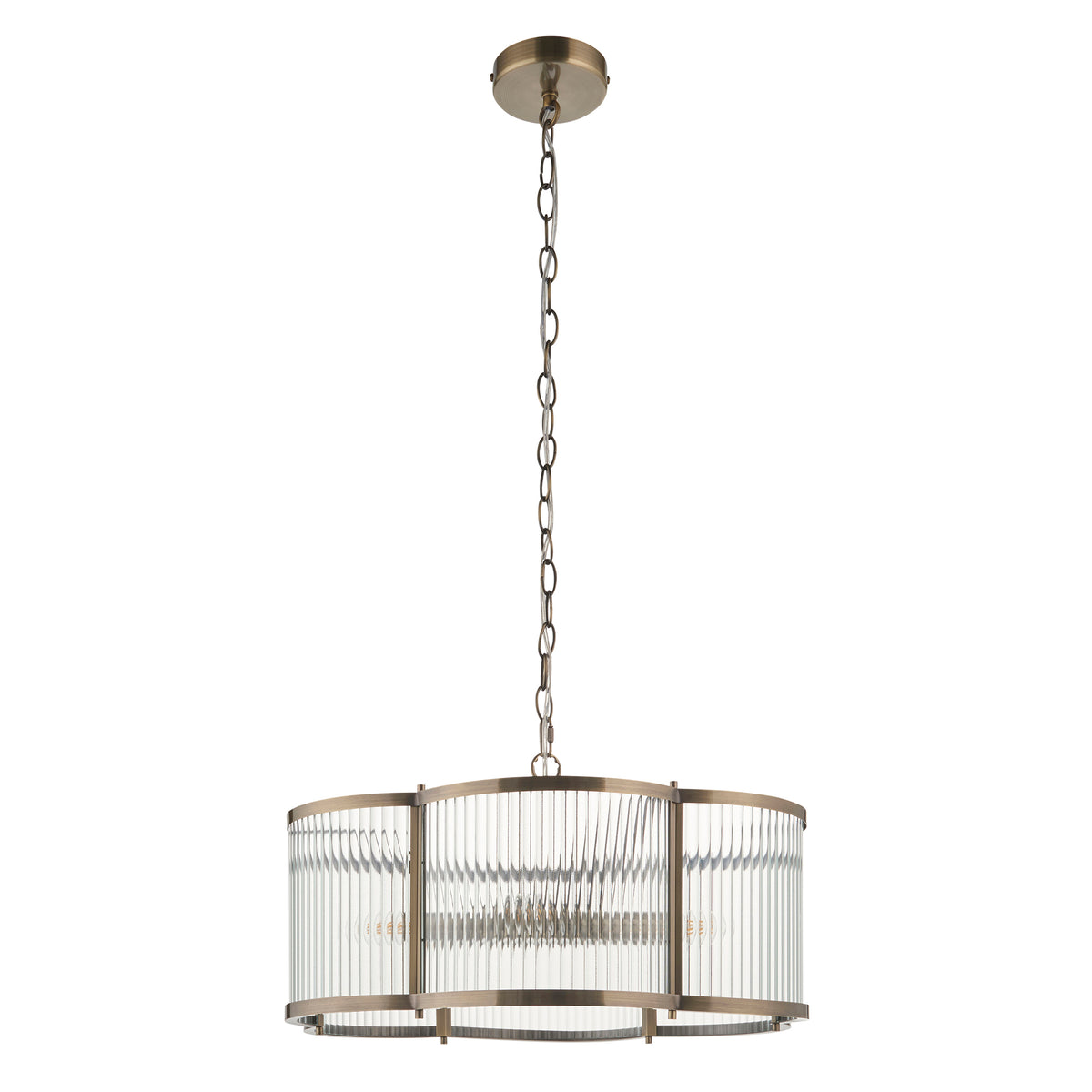 120091 Ridgeton Scallop 5 Light Pendant Brass