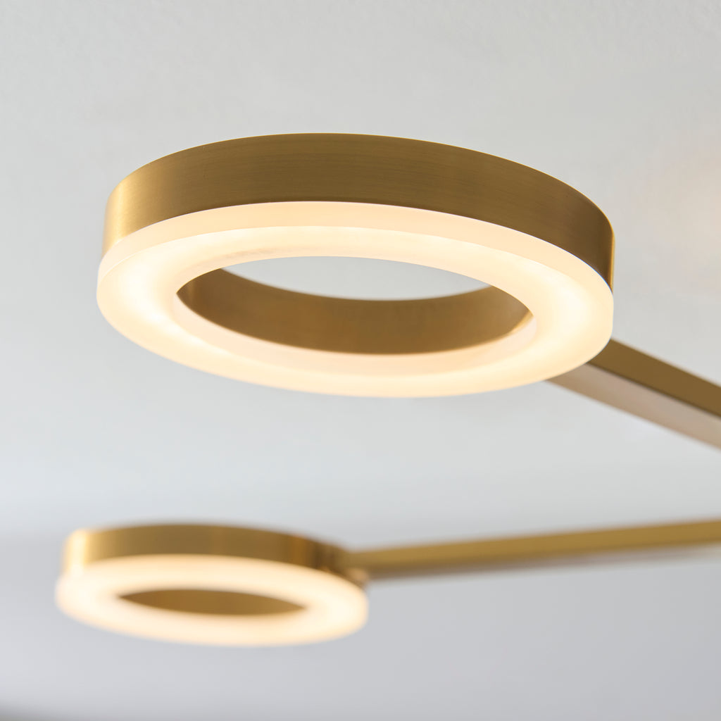 120104 Scout LED Semi Flush Ceiling Brass