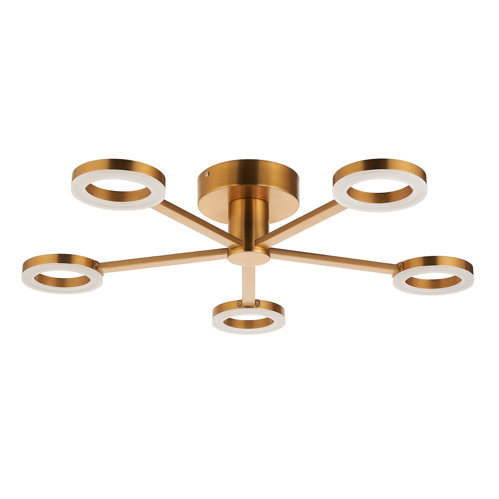 120104 Scout LED Semi Flush Ceiling Brass