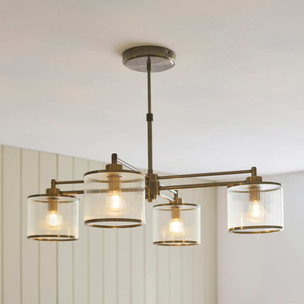 120143 Ridgeton 4 Light Pendant Brass