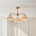 120303 Wallbridge 3 Light Semi Flush Ceiling Brass