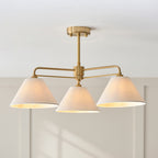 120303 Wallbridge 3 Light Semi Flush Ceiling Brass