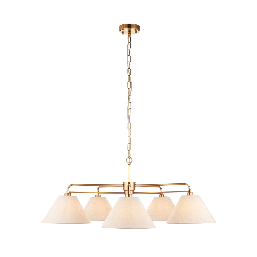 120304 Wallbridge 5 Light Pendant Brass
