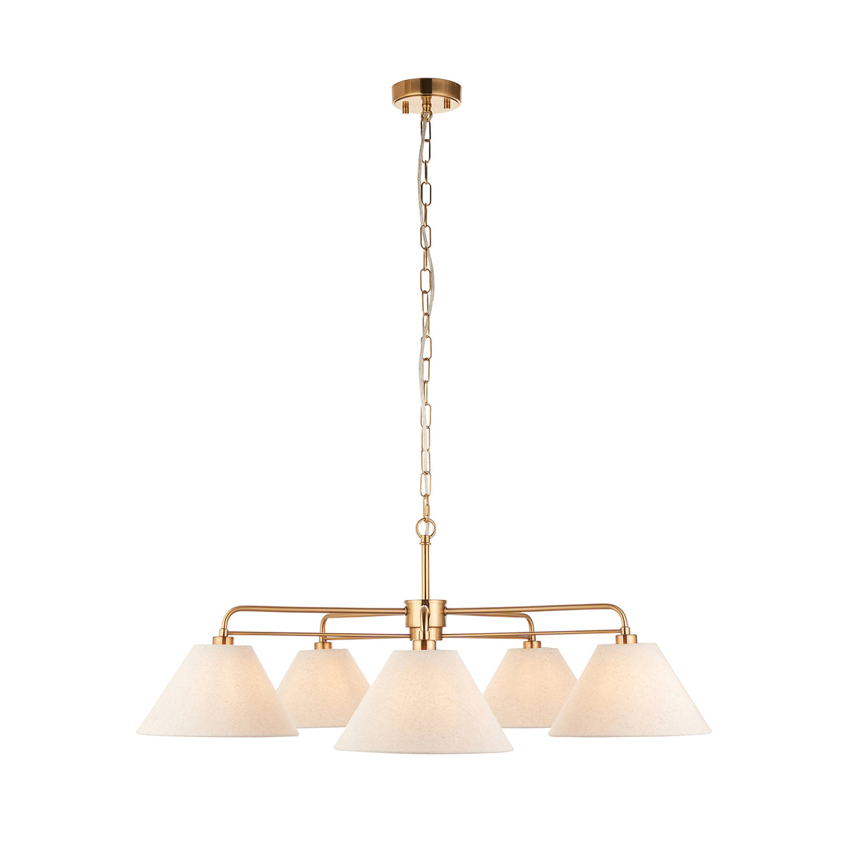 120304 Wallbridge 5 Light Pendant Brass