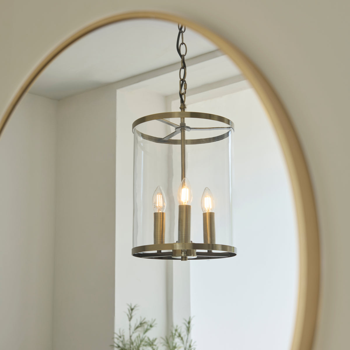 120523 Hebden 3 Light Pendant Brass