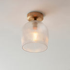 120623 Ashcroft Ribbed Flush Ceiling Light Brass