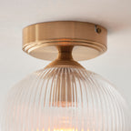 120623 Ashcroft Ribbed Flush Ceiling Light Brass