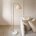 120743 Wallbridge Floor Lamp Brass White