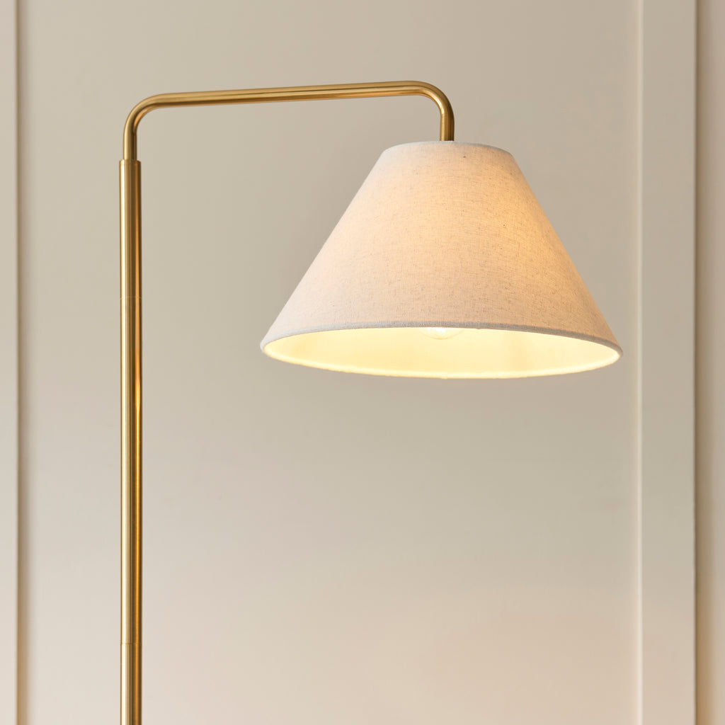 120743 Wallbridge Floor Lamp Brass White