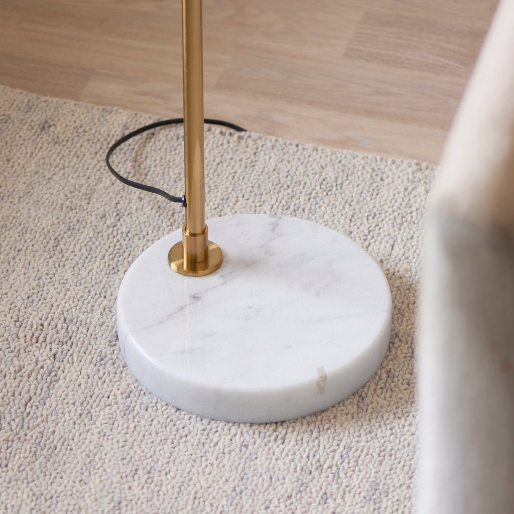 120743 Wallbridge Floor Lamp Brass White