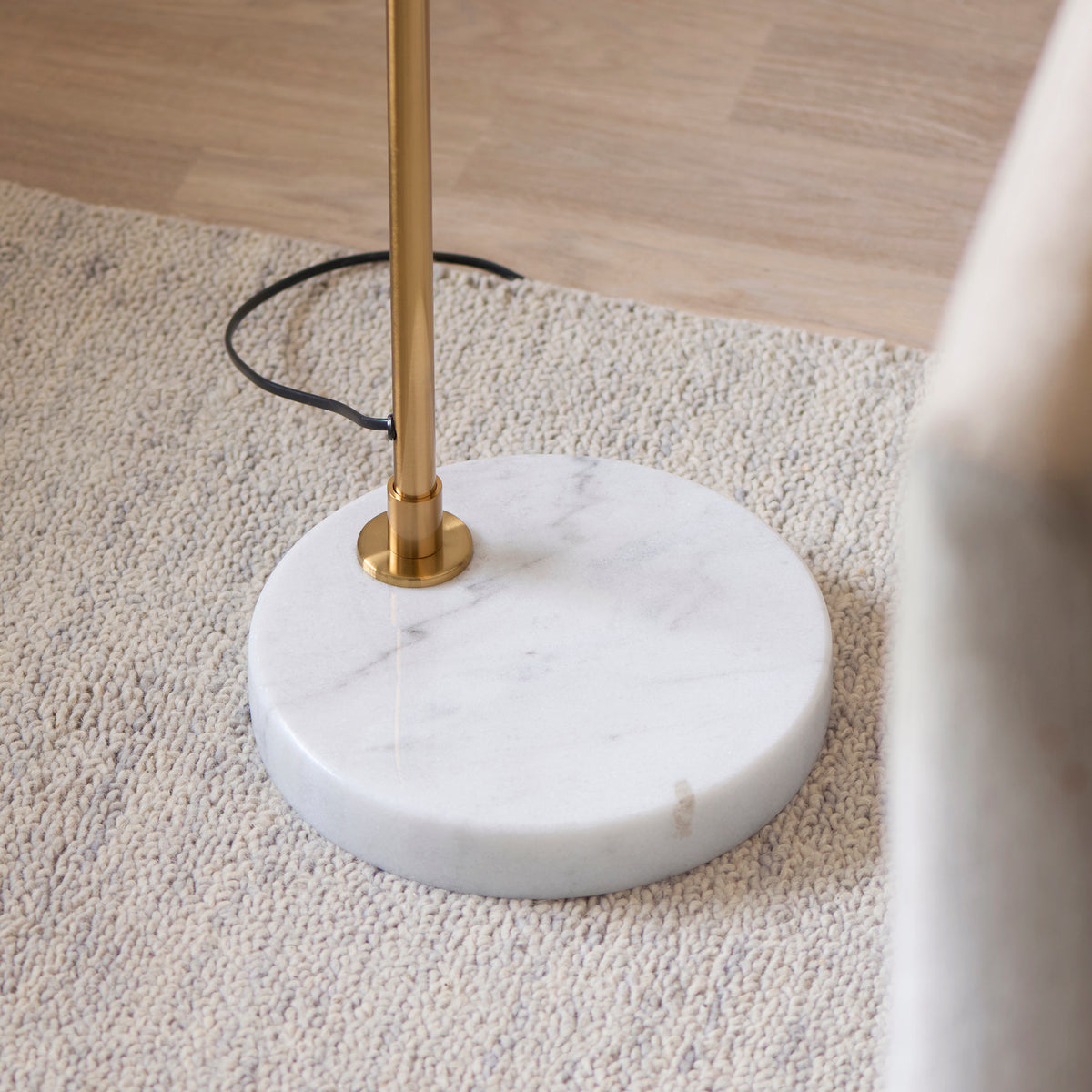 120743 Wallbridge Floor Lamp Brass White