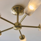 120757 Avelyn 5 Light Semi Flush Ceiling Brass