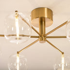 120831 Oslo 6 Light Semi Flush Ceiling Brass