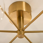 120831 Oslo 6 Light Semi Flush Ceiling Brass