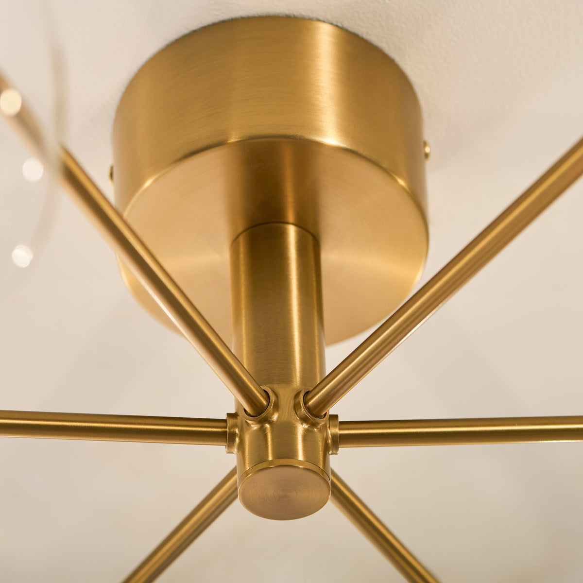 120831 Oslo 6 Light Semi Flush Ceiling Brass