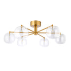 120831 Oslo 6 Light Semi Flush Ceiling Brass