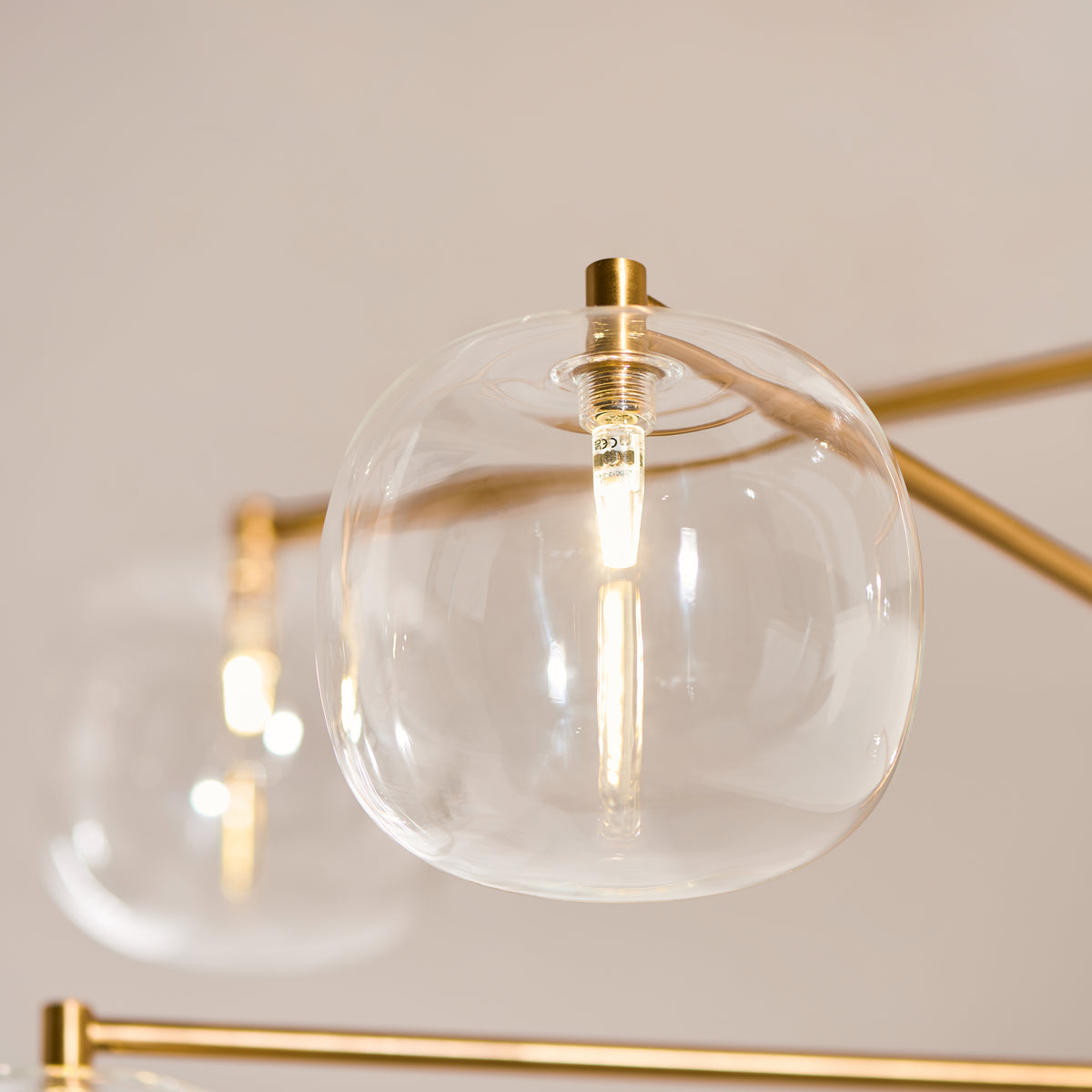 120832 Oslo 6 Light Pendant Brass