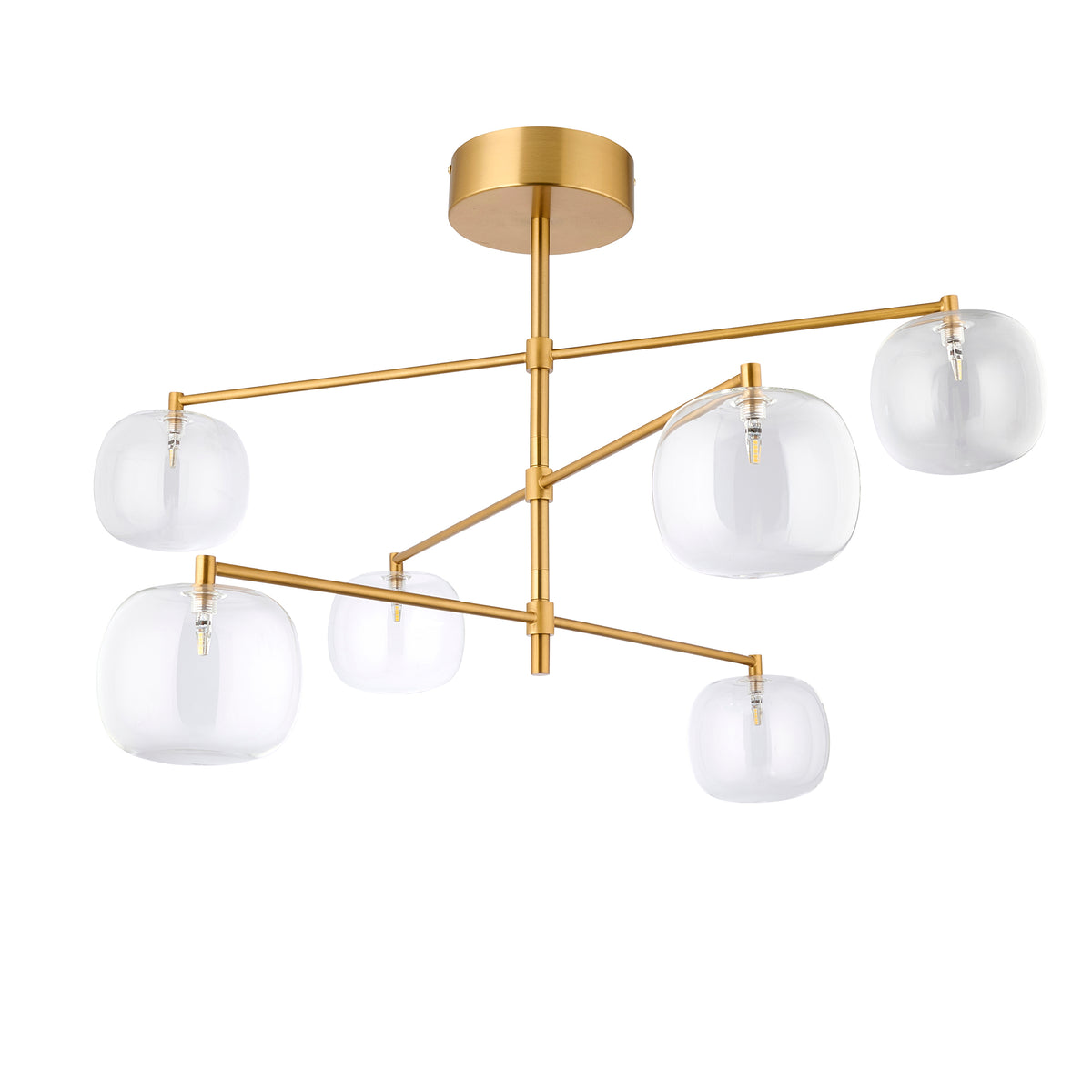120832 Oslo 6 Light Pendant Brass