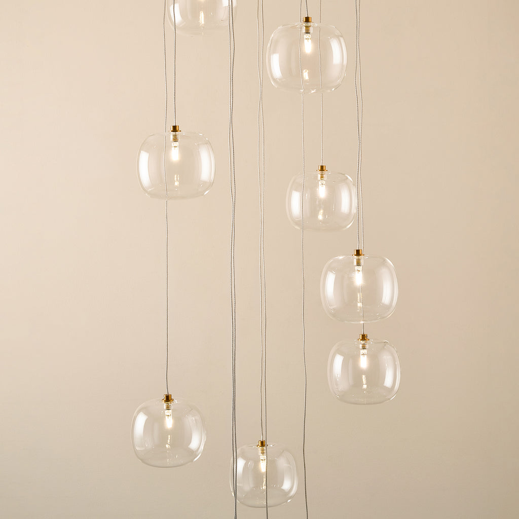 120834 Oslo 12 Light Pendant Brass
