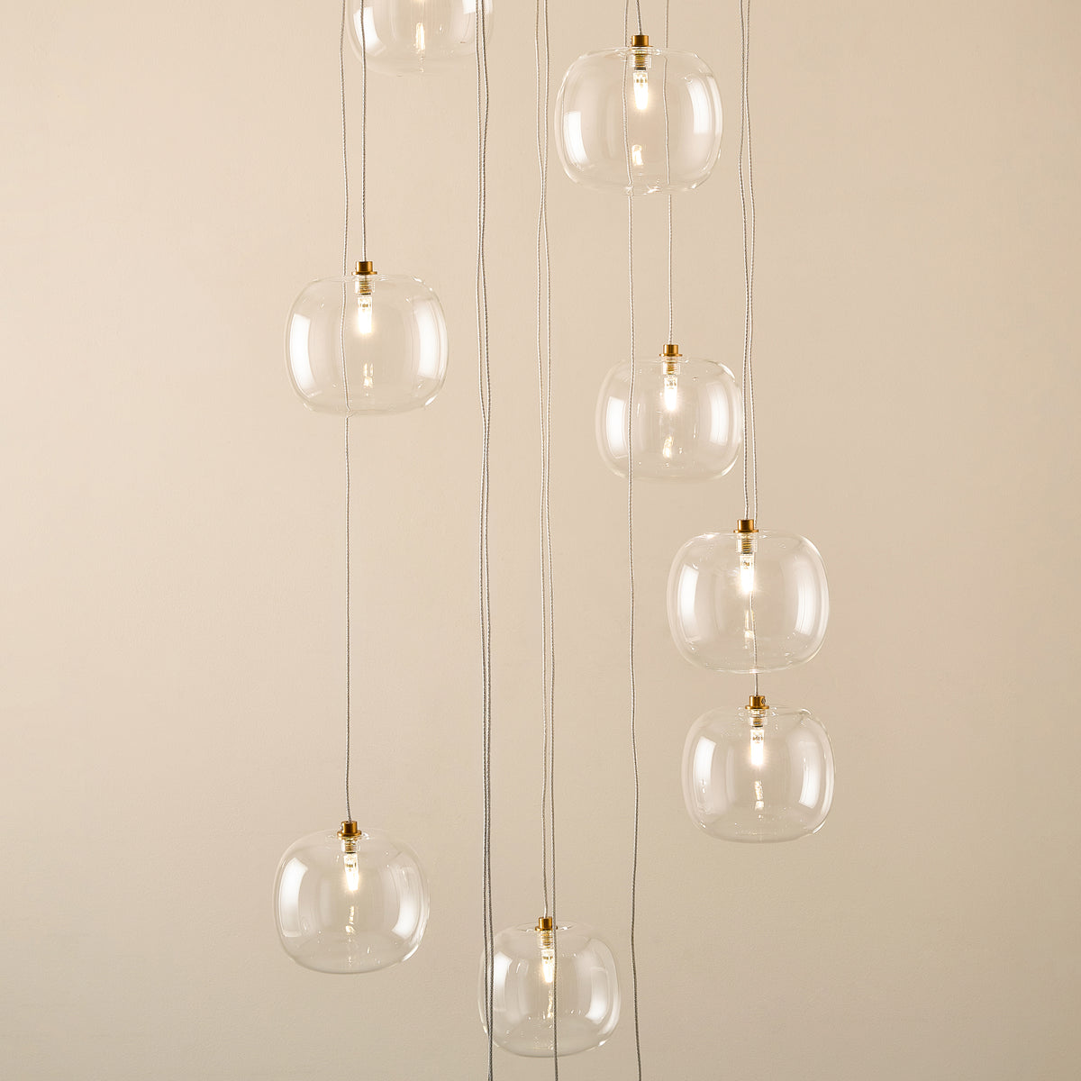 120834 Oslo 12 Light Pendant Brass