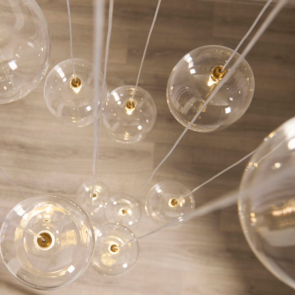 120834 Oslo 12 Light Pendant Brass