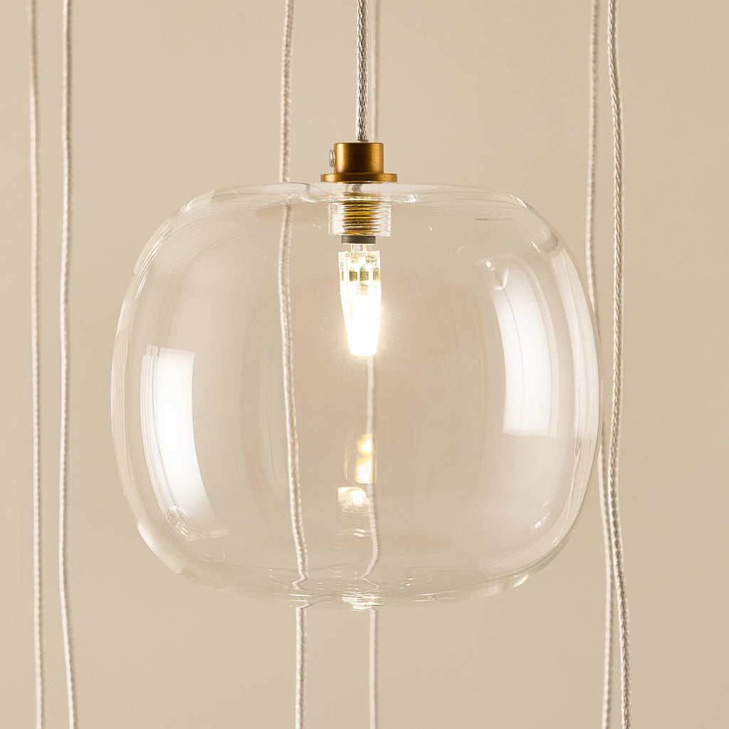 120834 Oslo 12 Light Pendant Brass