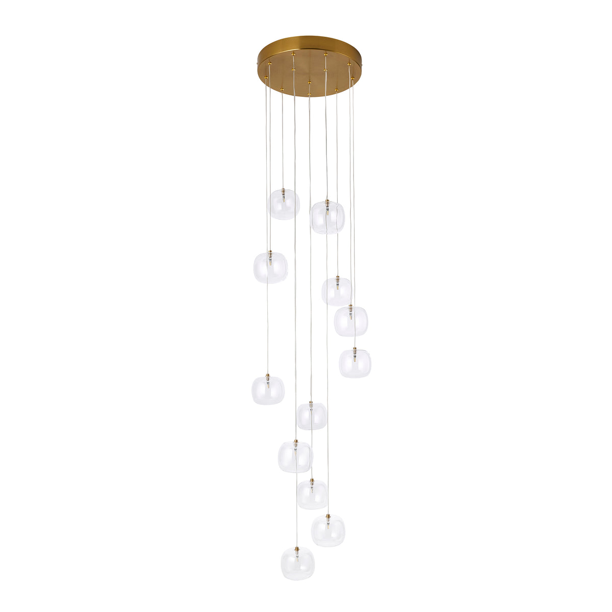 120834 Oslo 12 Light Pendant Brass