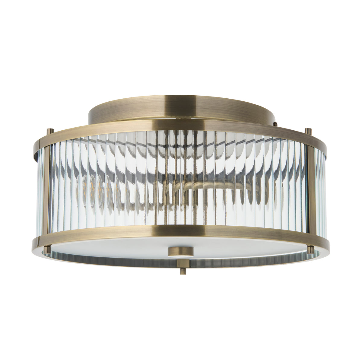 120847 Ridgeton IP44 2 Light Bathroom Flush Ceiling Light Brass