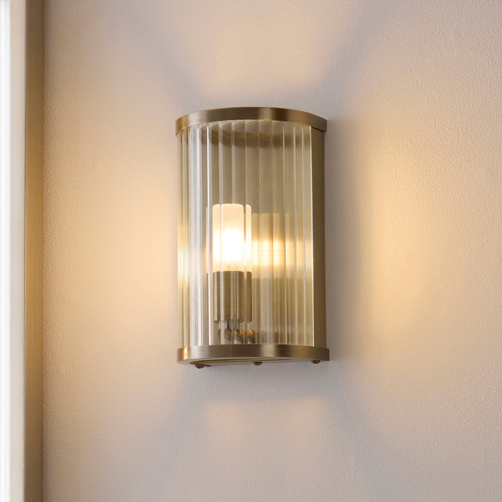 120851 Ridgeton IP44 Bathroom Wall Light Brass