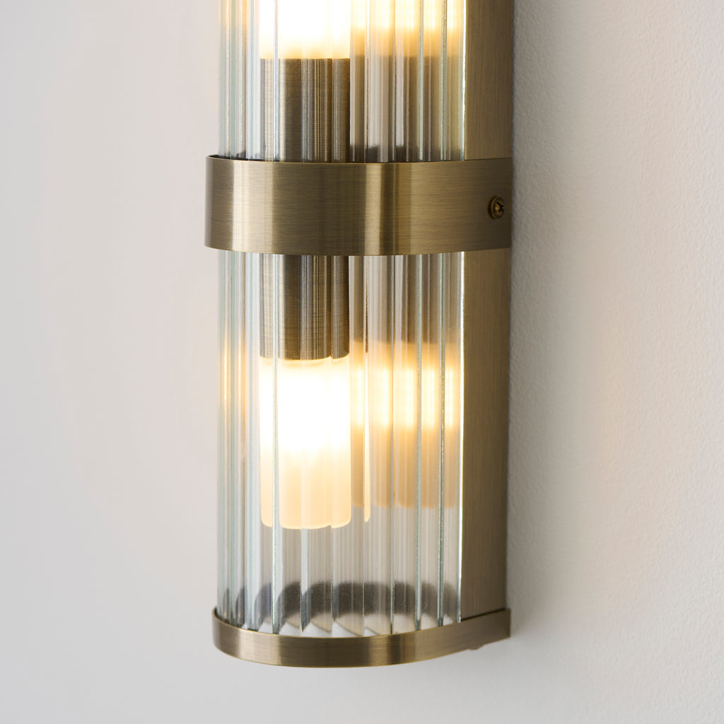 120853 Ridgeton IP44 2 Light Bathroom Wall Light Brass