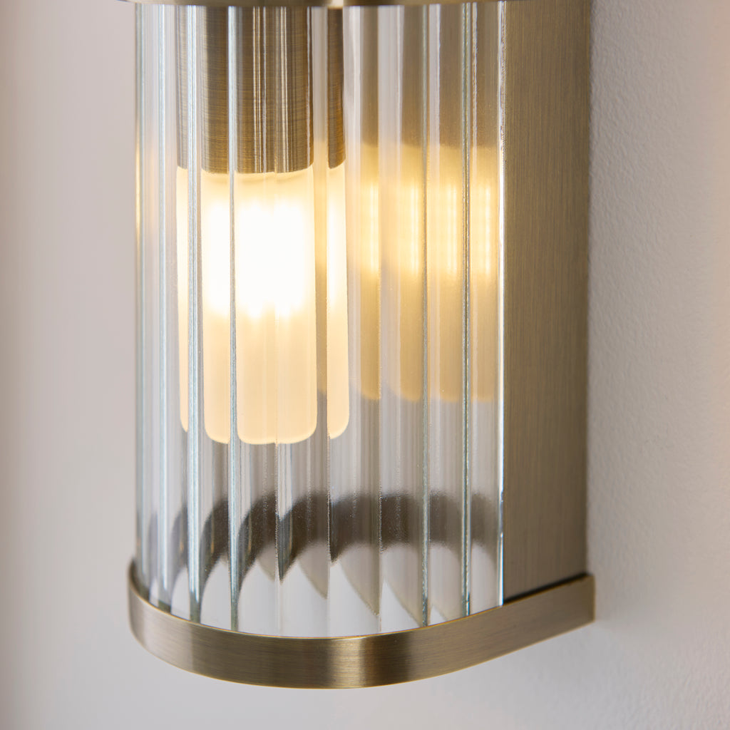 120853 Ridgeton IP44 2 Light Bathroom Wall Light Brass