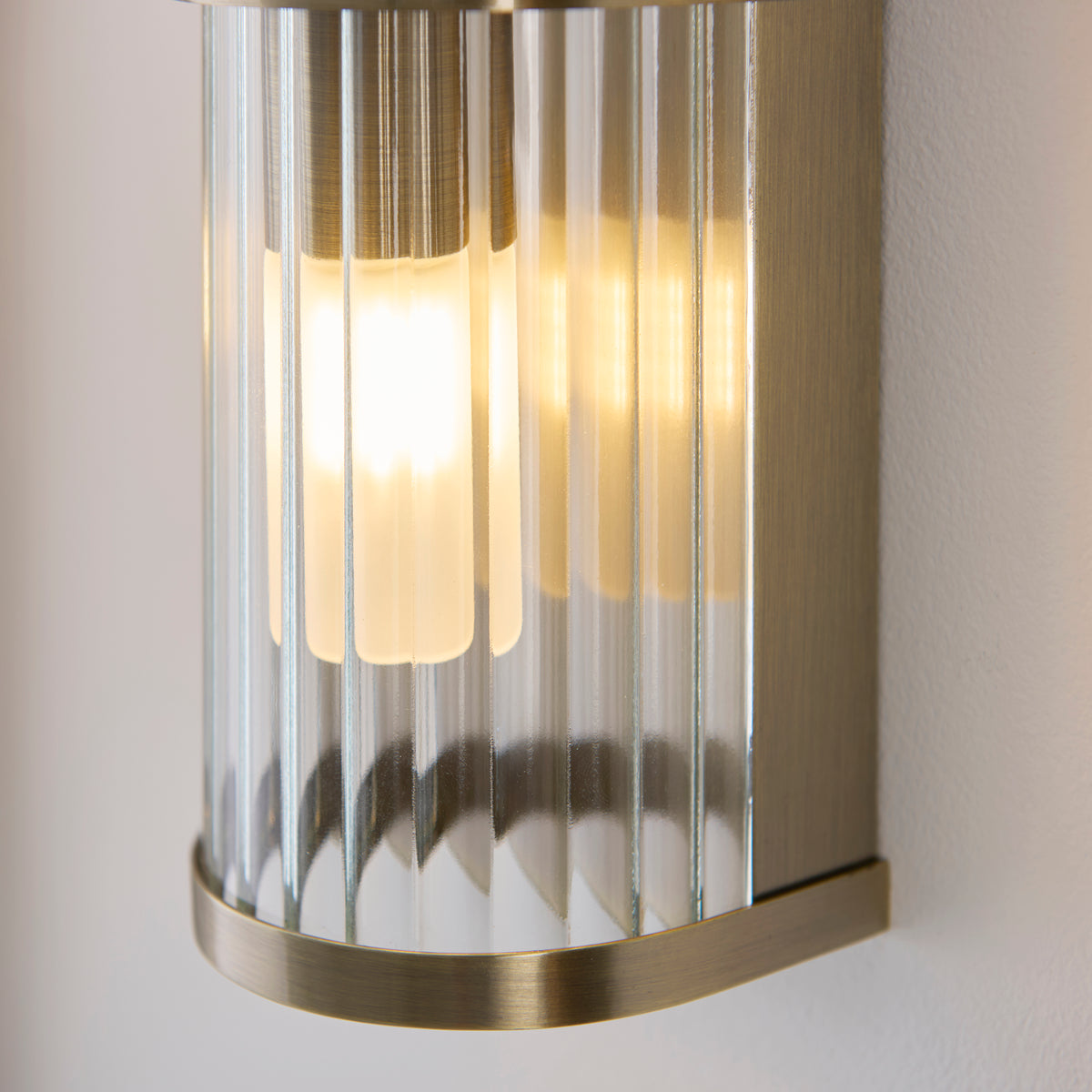 120853 Ridgeton IP44 2 Light Bathroom Wall Light Brass