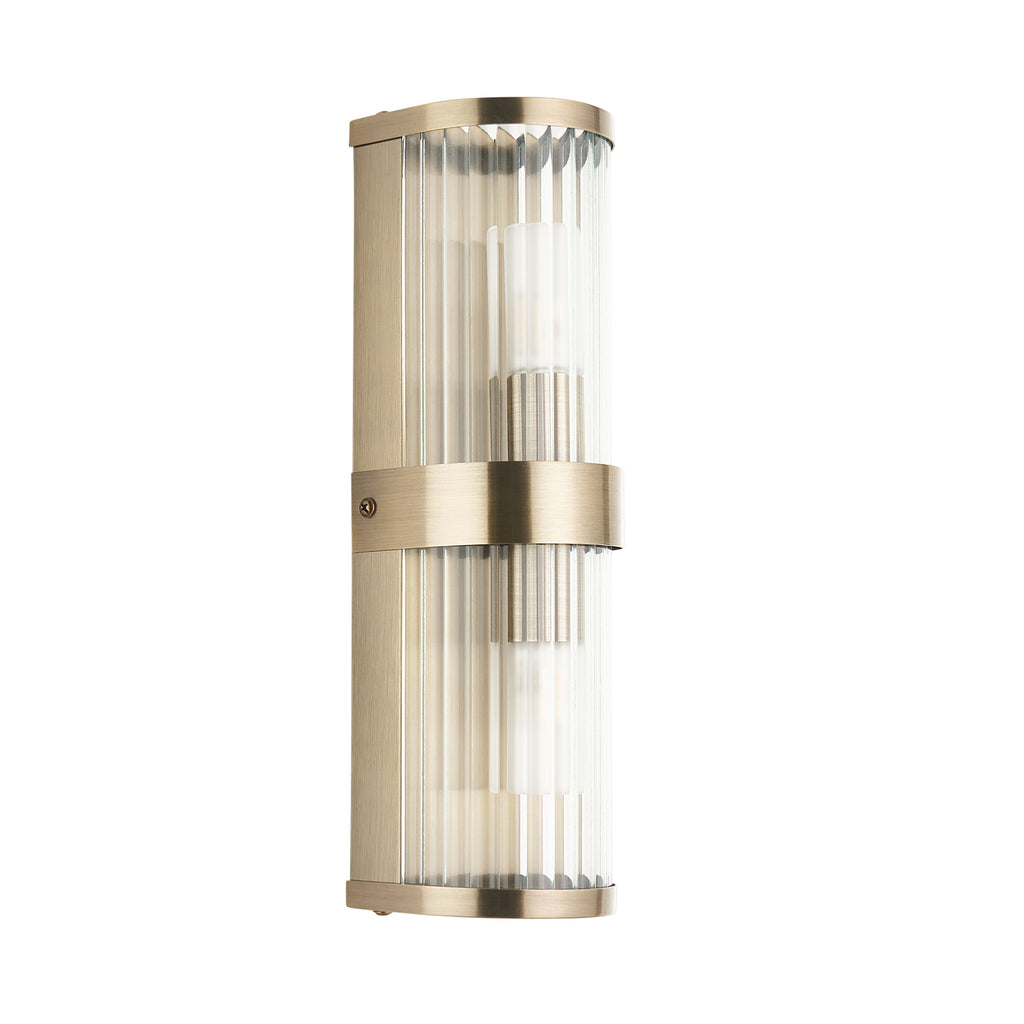 120853 Ridgeton IP44 2 Light Bathroom Wall Light Brass