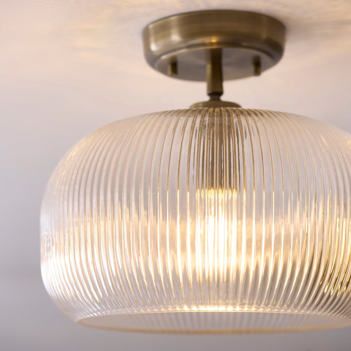 121209 Harborne Flush Ceiling Light Brass