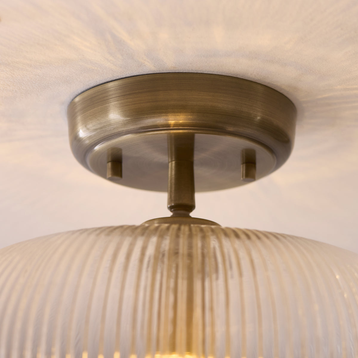 121209 Harborne Flush Ceiling Light Brass