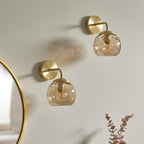 121510 Dimple - Twin Pack Wall Light Brass Champagne