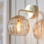 121510 Dimple - Twin Pack Wall Light Brass Champagne