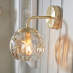 121510 Dimple - Twin Pack Wall Light Brass Champagne