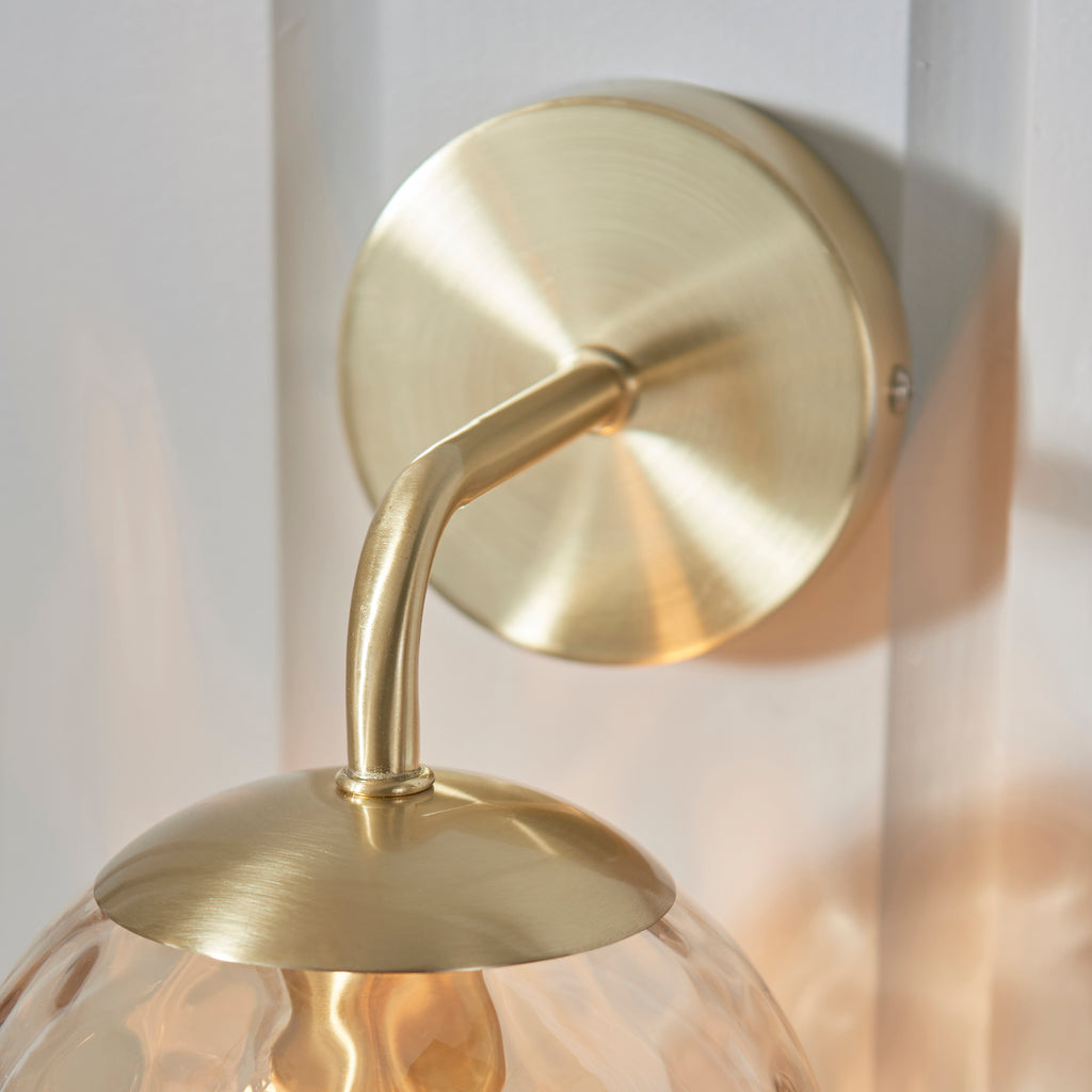 121510 Dimple - Twin Pack Wall Light Brass Champagne