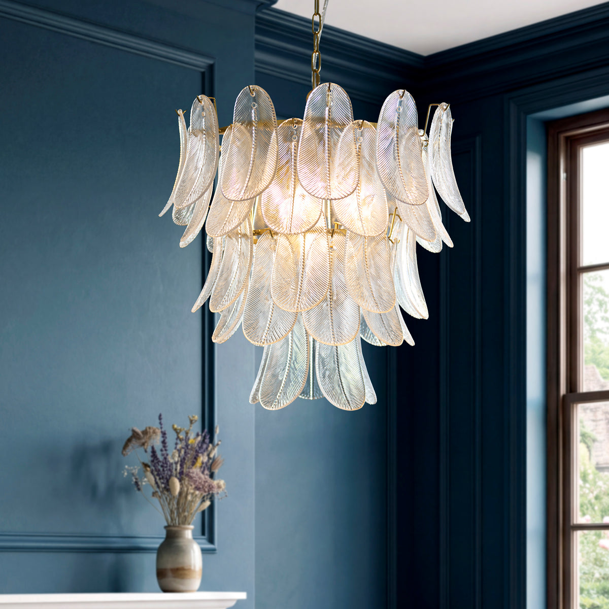 121771 Autumn 4 Light Pendant Brass