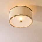 121988 Lexi Flush Ceiling Light Ivory Brass