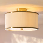 121988 Lexi Flush Ceiling Light Ivory Brass