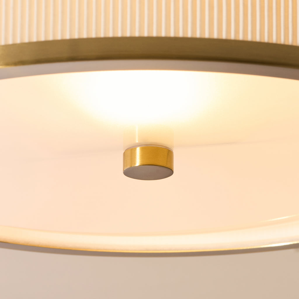 121988 Lexi Flush Ceiling Light Ivory Brass
